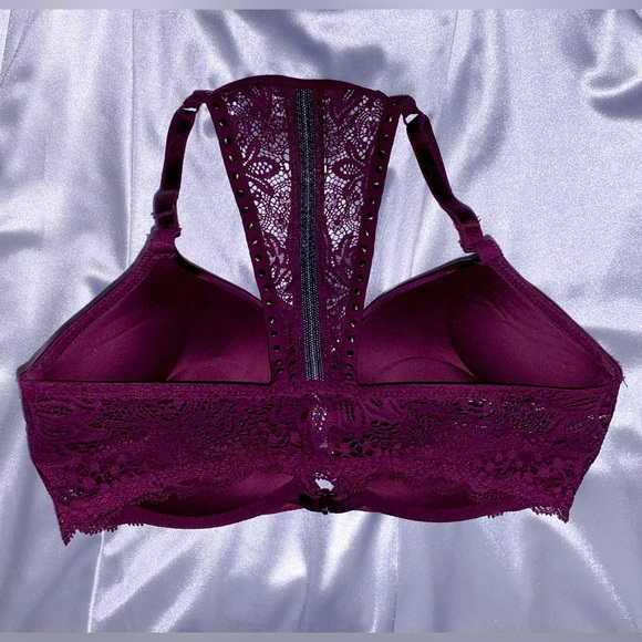 Victoria’s Secret Bombshell Add 2 Cups Push-up Bra Plum Cabernet Racerback 32D - Picture 3 of 4